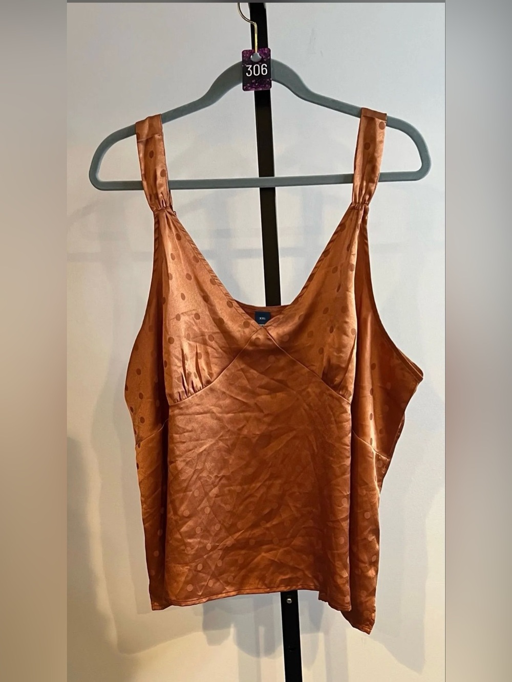 Old Navy Satin Polka Dot Cami Tank Top - Rust